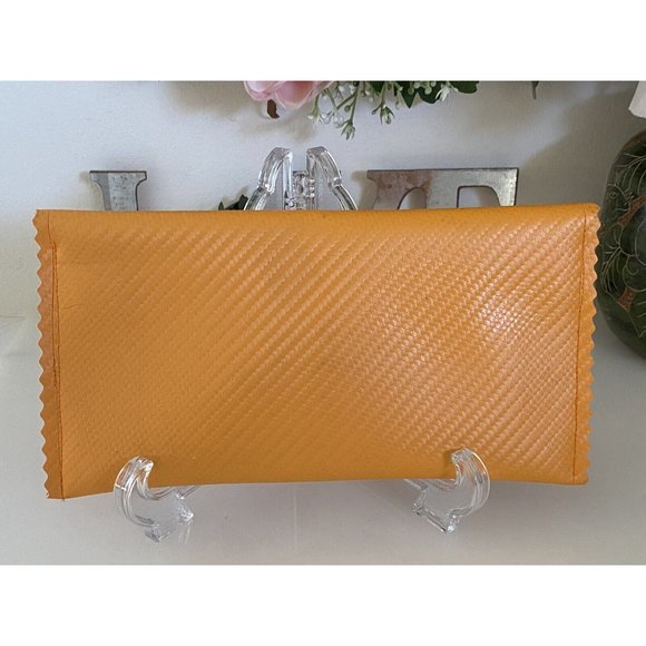 Stash Bag By John Galt Orange Clutch With Rhinestones Magnetic Close NWOT 9"X5" - Picture 14 of 16